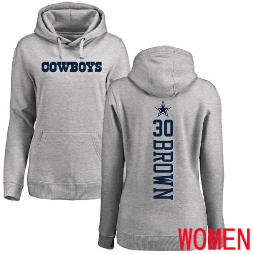 Women Dallas Cowboys Ash Anthony Brown Backer 30 Pullover NFL Hoodie Sweatshirts